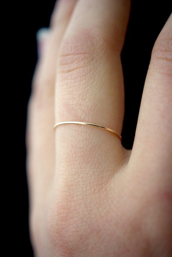 Etsy Ultra Thin Gold Stacking Ring