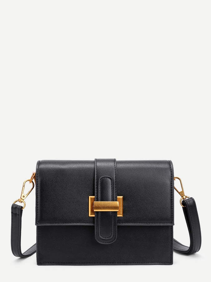 Shein Contrast Buckle Design Shoulder Bag