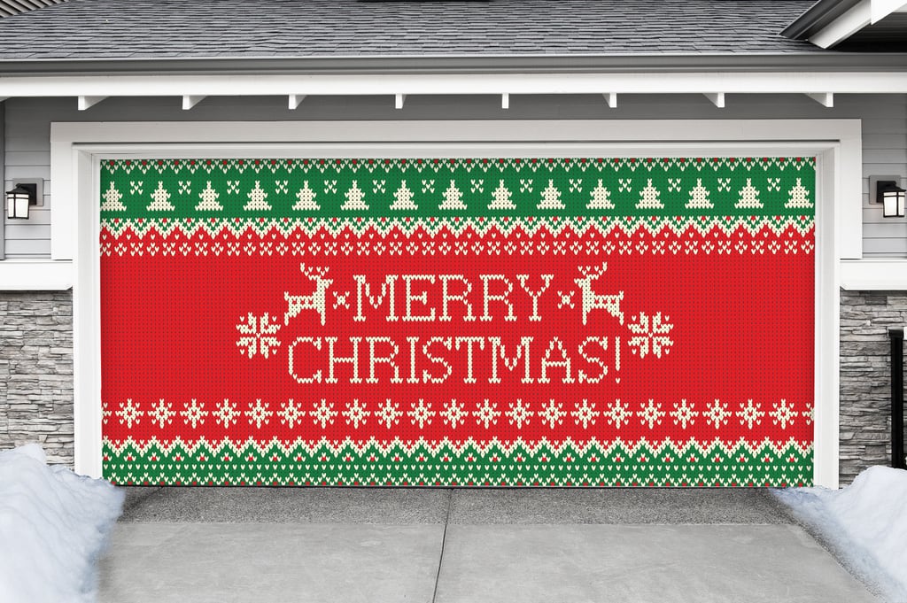 Sweater Merry Christmas Garage Door Mural