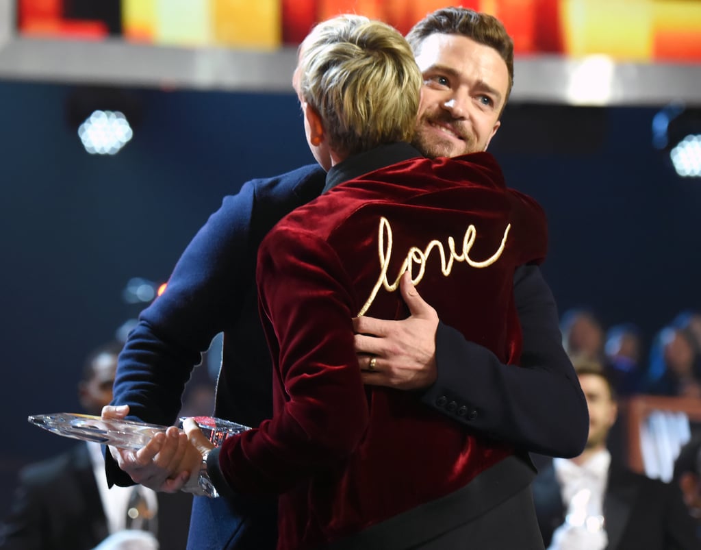 Pictured: Justin Timberlake and Ellen DeGeneres