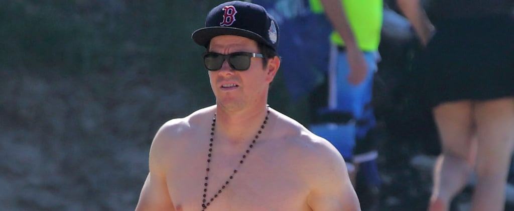 Mark Wahlberg With a Farmer's Tan on the Beach December 2015