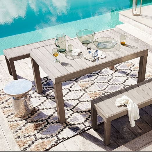 Portside Outdoor Dining Table and Bench Set