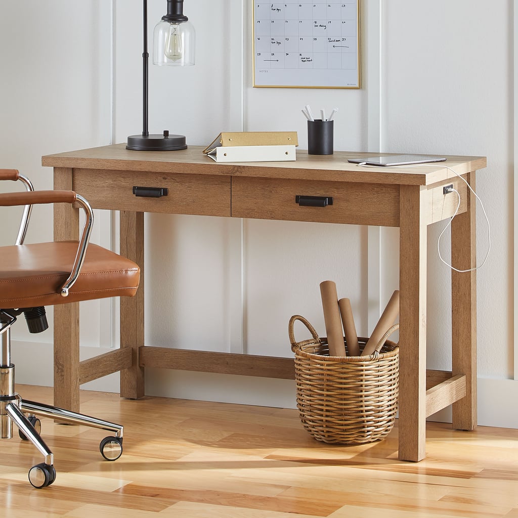 A Desk With a Built-In Power Station: Better Homes & Gardens Wheaton Farmhouse 47" Writing Desk