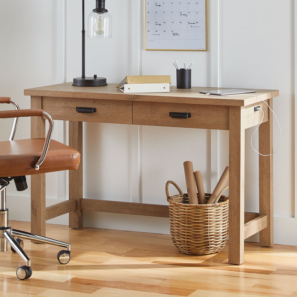 A Desk With a Built-in Power Station: Better Homes & Gardens Wheaton Farmhouse 47" Writing Desk