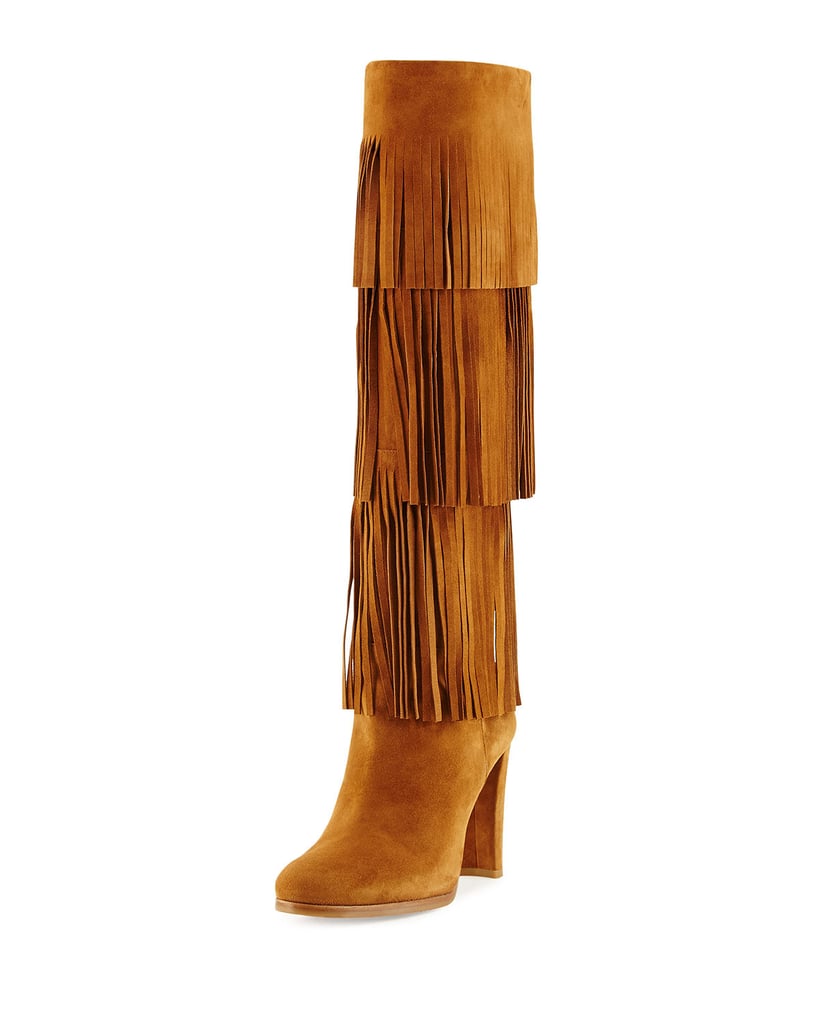 Stuart Weitzman Fringie Fringe Suede Tall Boot ($845)