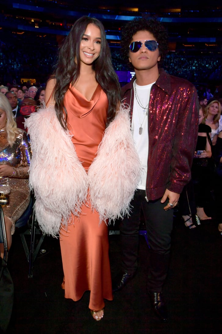 Bruno Mars and Jessica Caban at the 2018 Grammys POPSUGAR Celebrity