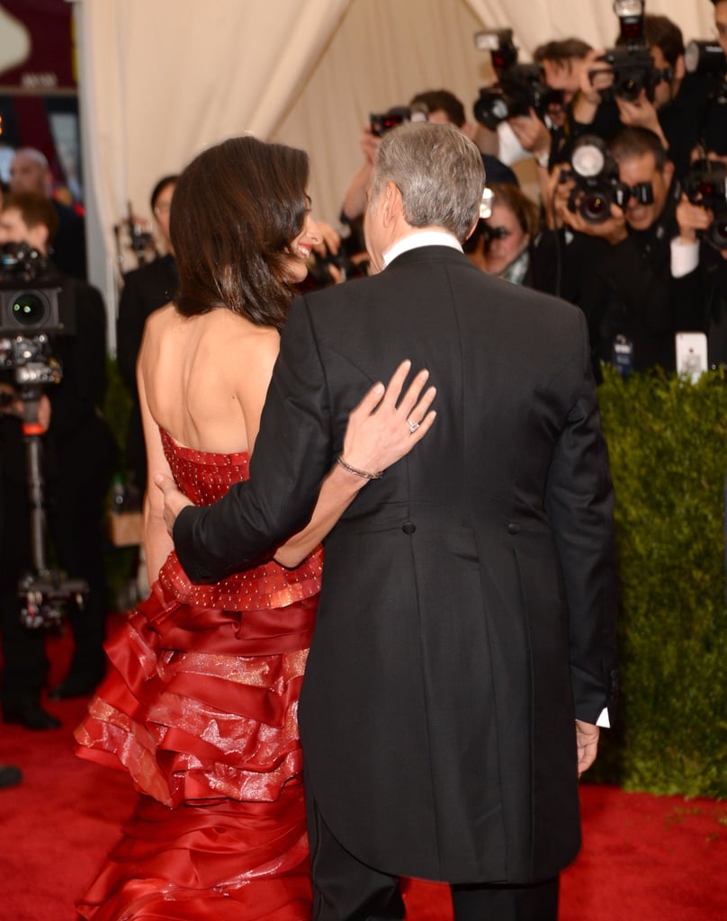 Amal and George Clooney at the Met Gala 2015