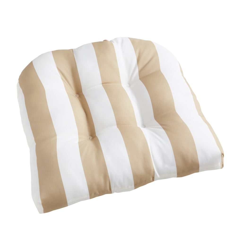 Standard Contour Chair Cushion in Natural Stripe Best Outdoor Pillows