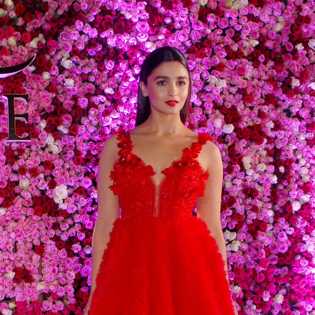 Alia Bhatt Looked Red Hot in Christian Dior Red Strappy Pleated Gown – Lady  India