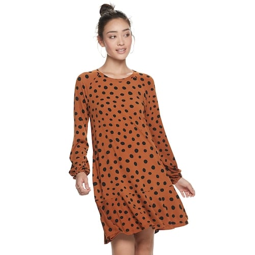POPSUGAR Drop Waist Mini Dress in Leopard Dot