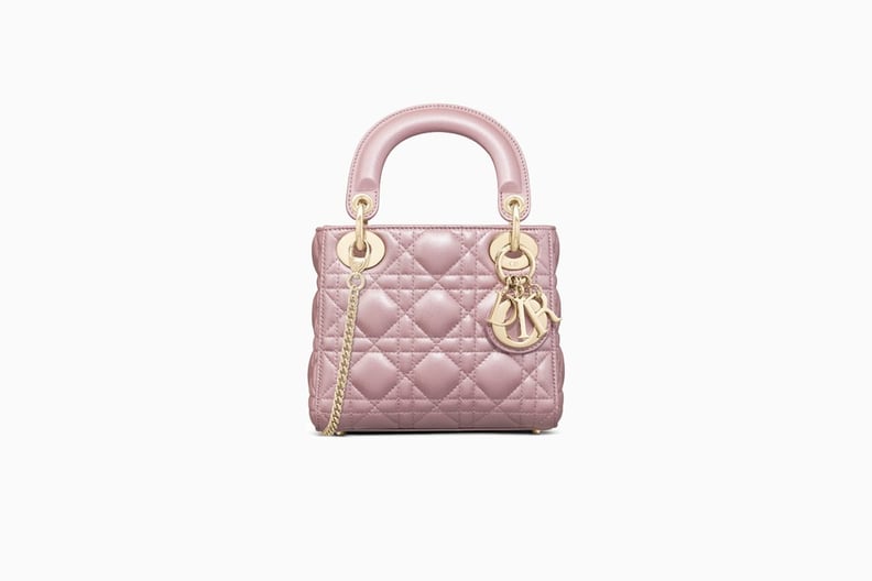 Mini Lady Dior Bag With Chain in Lotus Pearly Cannage Lambskin