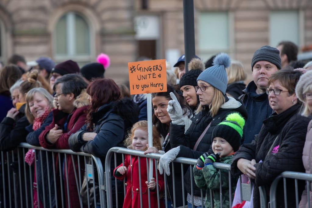 Prince Harry Hugging Girl With Ginger Sign January 2019