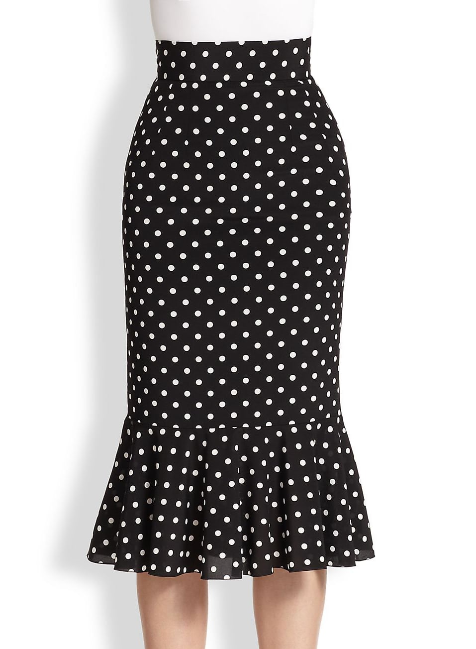 Dolce & Gabbana black-and-white polka-dot trumpet skirt ($995) | Wear Polka  Dots Like a Grown-Up | POPSUGAR Fashion Photo 3