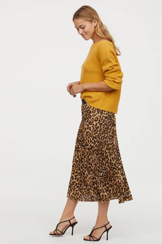 Animal print midi skirt top h&m