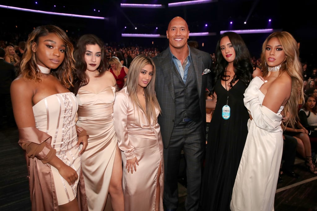 Pictured: Dwayne Johnson, Simone Johnson, Lauren Jauregui, Dinah Jane Hansen, Normani Kordei, and Ally Brooke