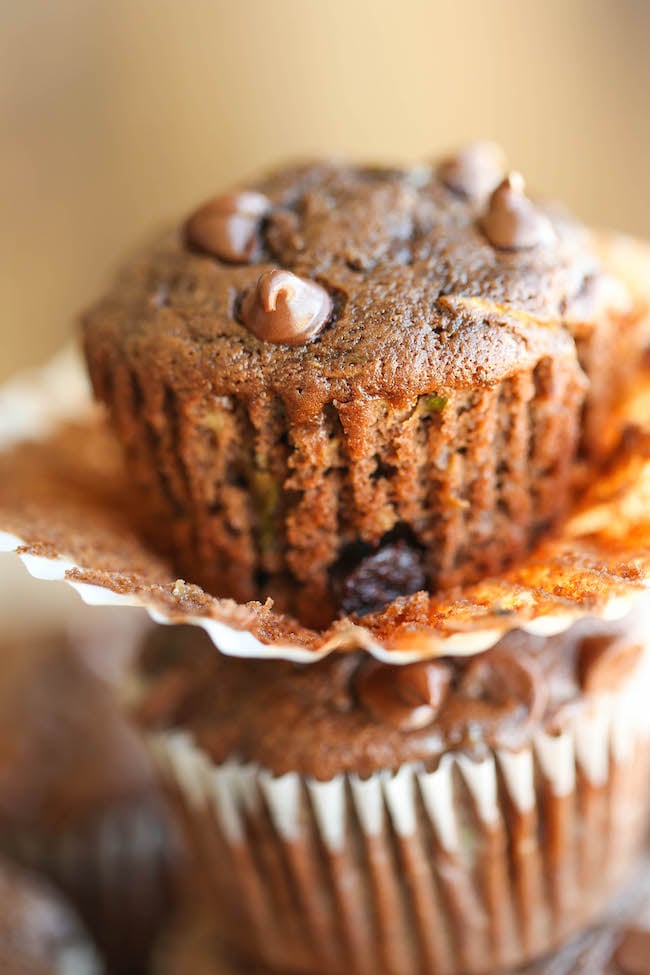 Double Chocolate Chip Zucchini Muffins