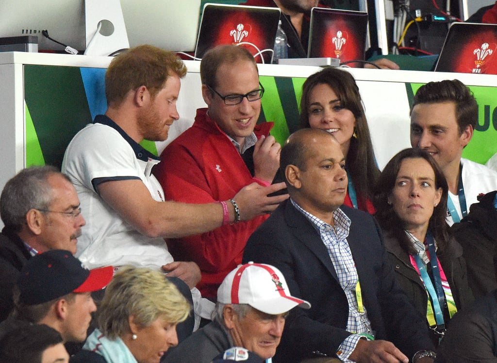 Prince Harry and Prince William at the Rugby World Cup 2015