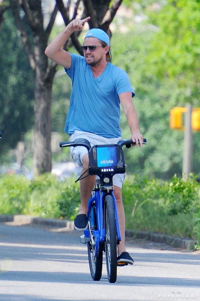 Leonardo DiCaprio Riding a Bike in NYC May 2016 | Pictures | POPSUGAR ...