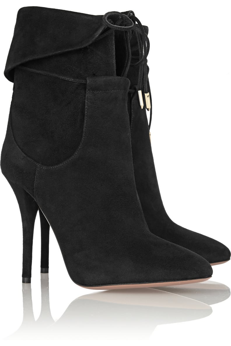 Olivia Palermo x Aquazzura Suede Ankle Boots