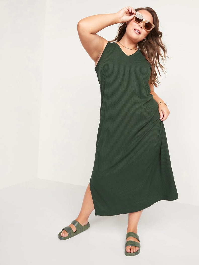 A Versatile Layer: Old Navy Sleeveless V-Neck Ribbed Maxi Shift Dress