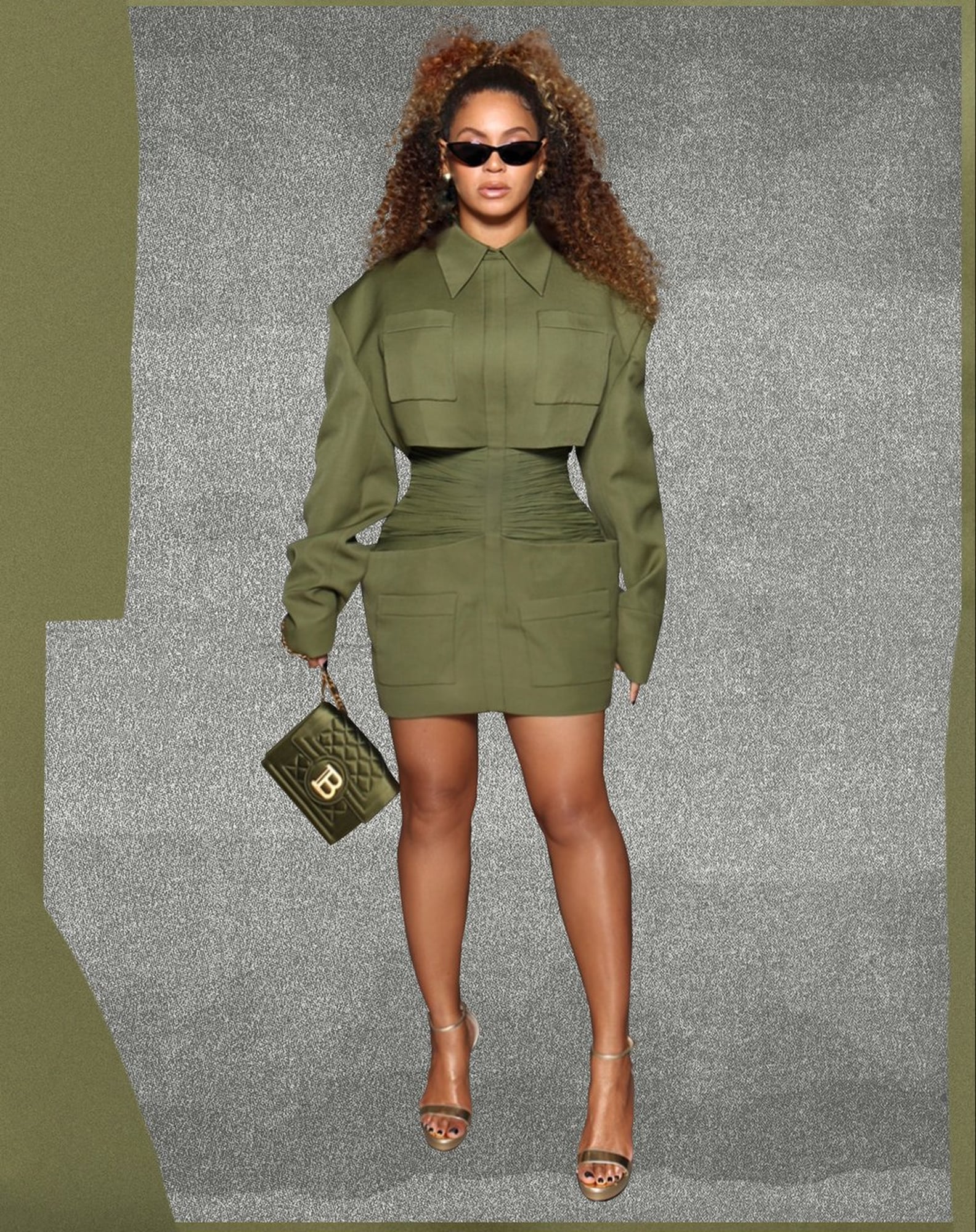 Beyoncé Wears Green Balmain Outfit at Queen & Slim Screening | PS Fashion