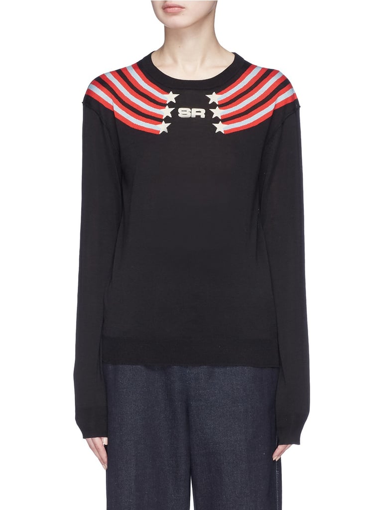 Sonia Rykiel Star Stripe Intarsia Silk Cotton Sweater