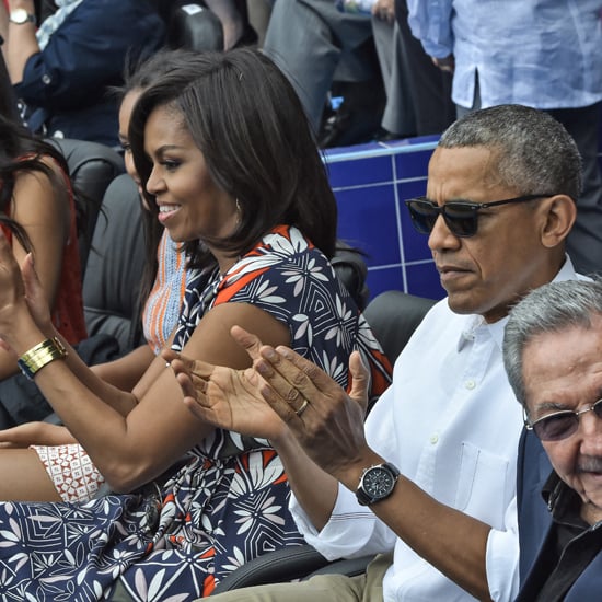 Michelle Obama's Tory Burch Dress at Baseball Game in Cuba