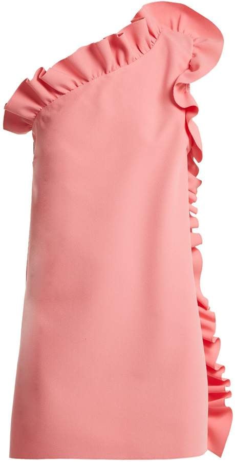 msgm one shoulder ruffle dress