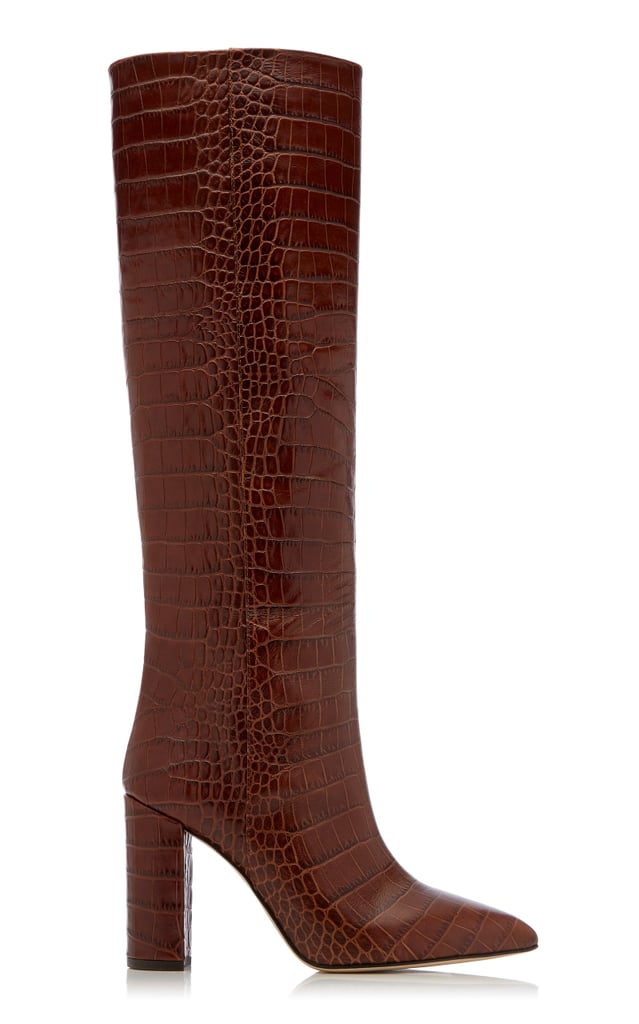 Paris Texas Croc-Embossed Leather Knee Boots