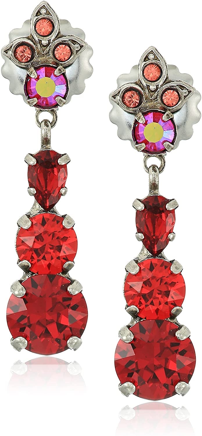 Sorrelli Red Ruby Salvia Drop Earrings