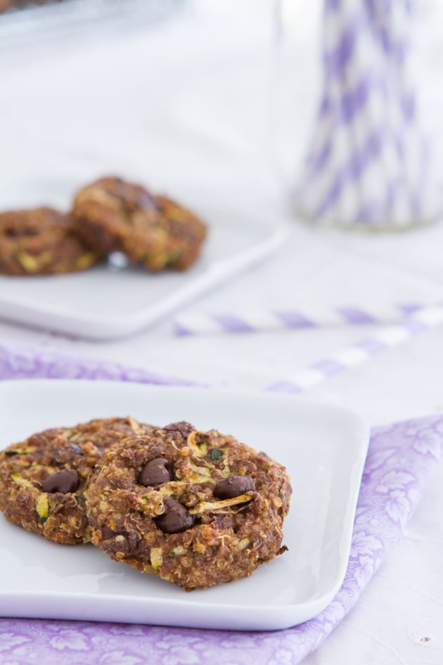 Quinoa Chocolate Chip Courgette Cookies