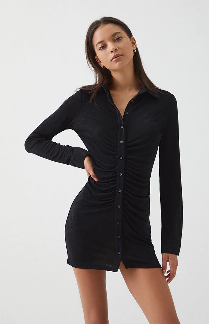 For a Classic and Versatile Pick: LA Hearts Long Sleeve Button Front Dress