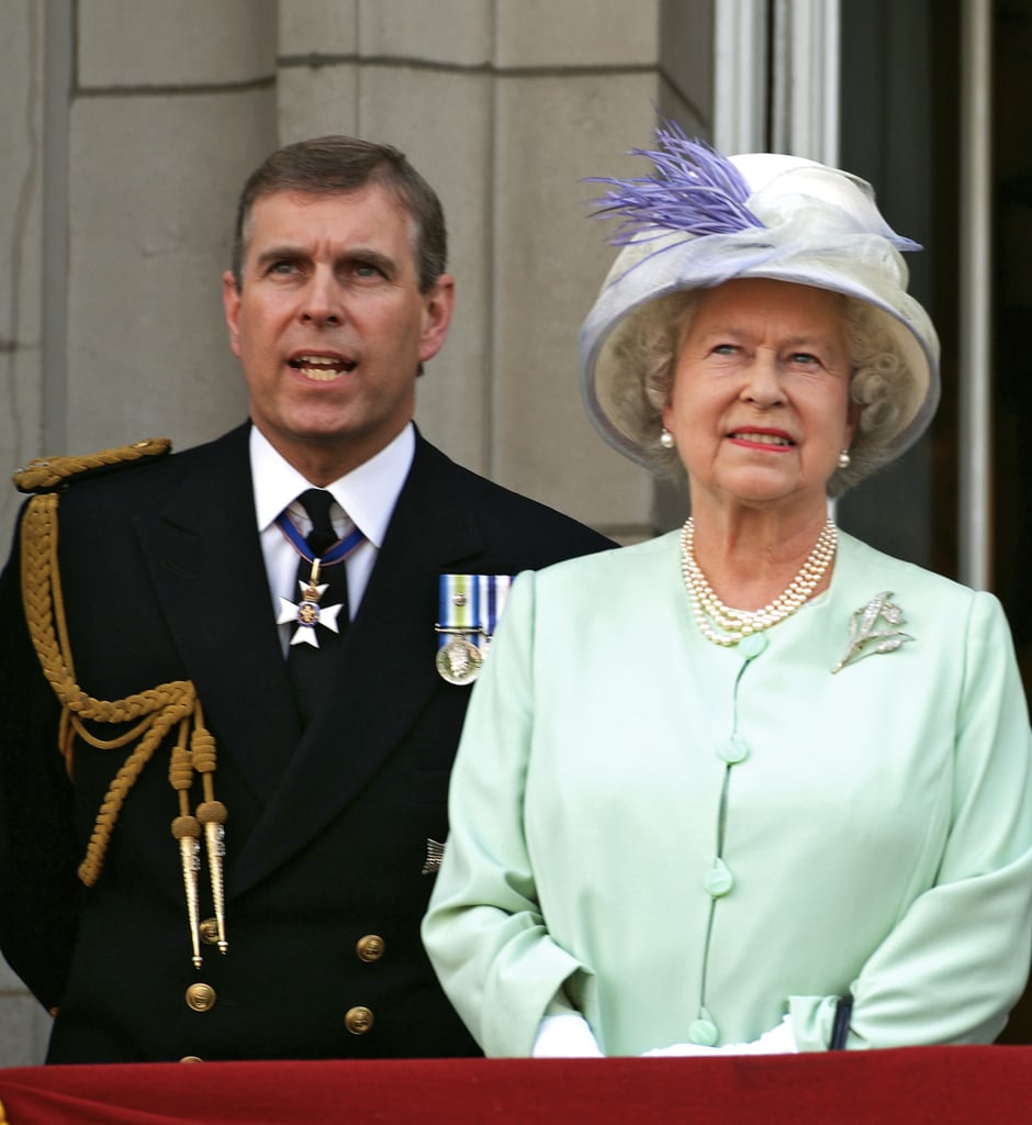 Queen Elizabeth II and Prince Andrew on National Commemoration Day in London in 2005