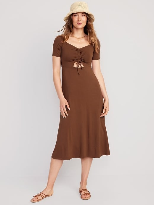 Old Navy Fit & Flare Cutout-Front Midi Dress