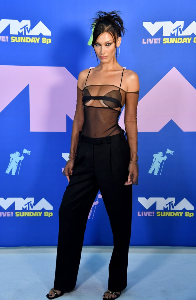 Bella Hadid's Sheer Mesh Top at the 2020 MTV VMAs