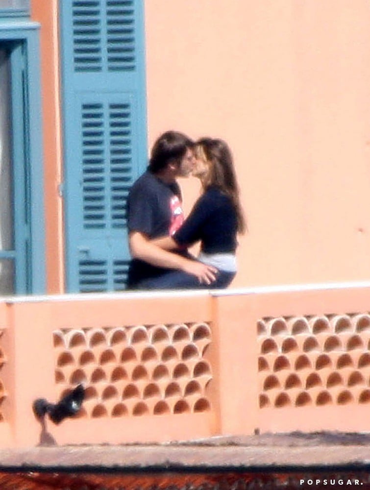Javier kissed Penélope on a balcony in Nice in March 2008.