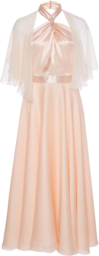 Lanvin Cross Halter Dress with Cape Sleeves