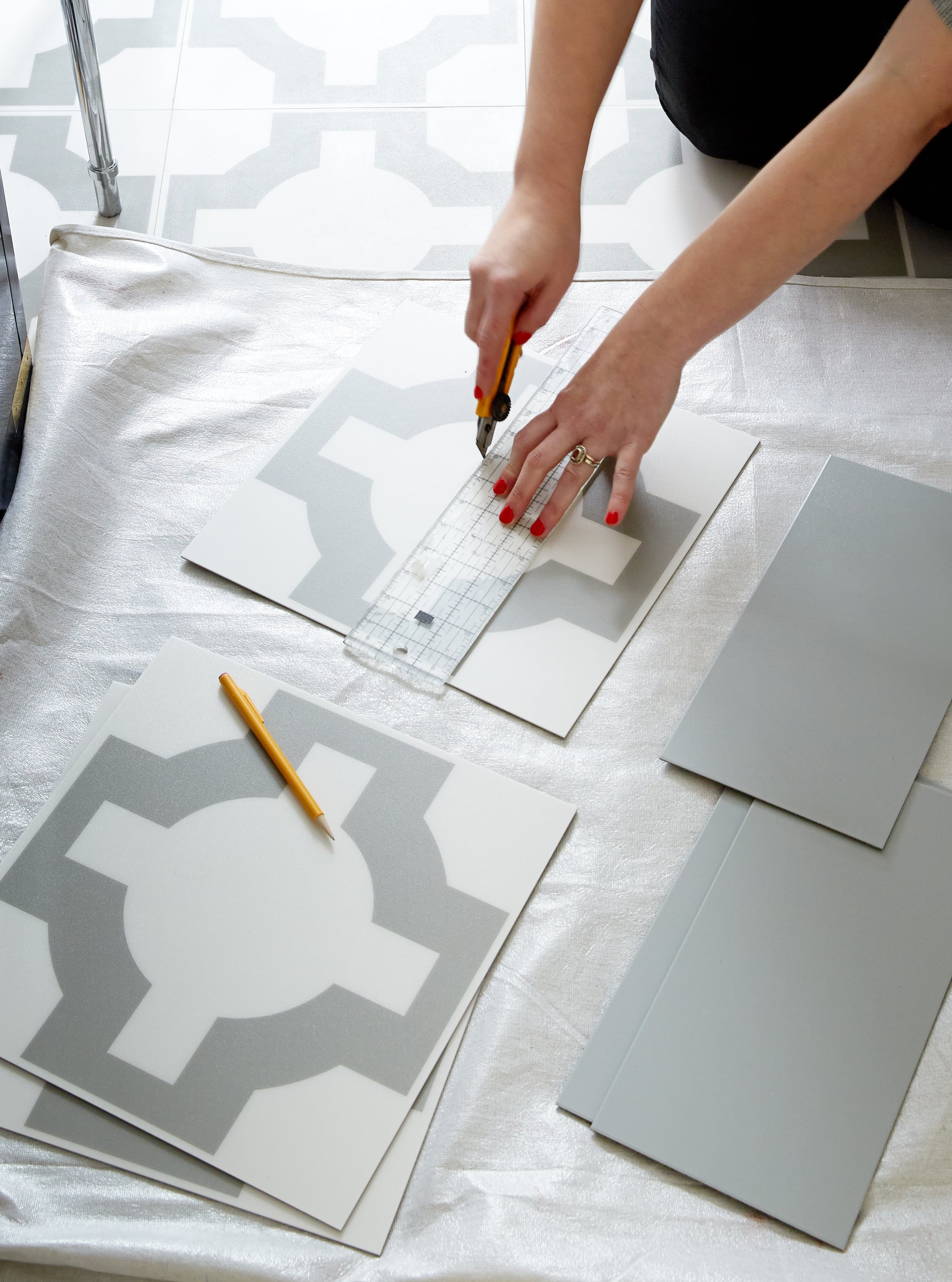 Step 5 Easy To Install Flooring Skip The Contractor And Renovate Your Bathroom With These Easy Diy Tips Popsugar Home Photo 10