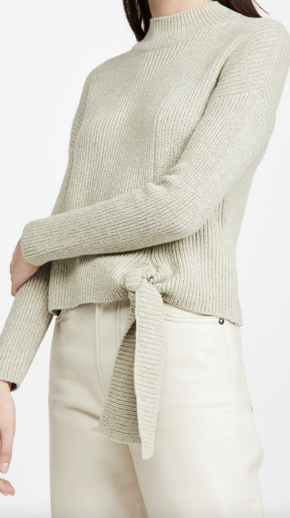 Naadam Side Tie Mock Neck Sweater