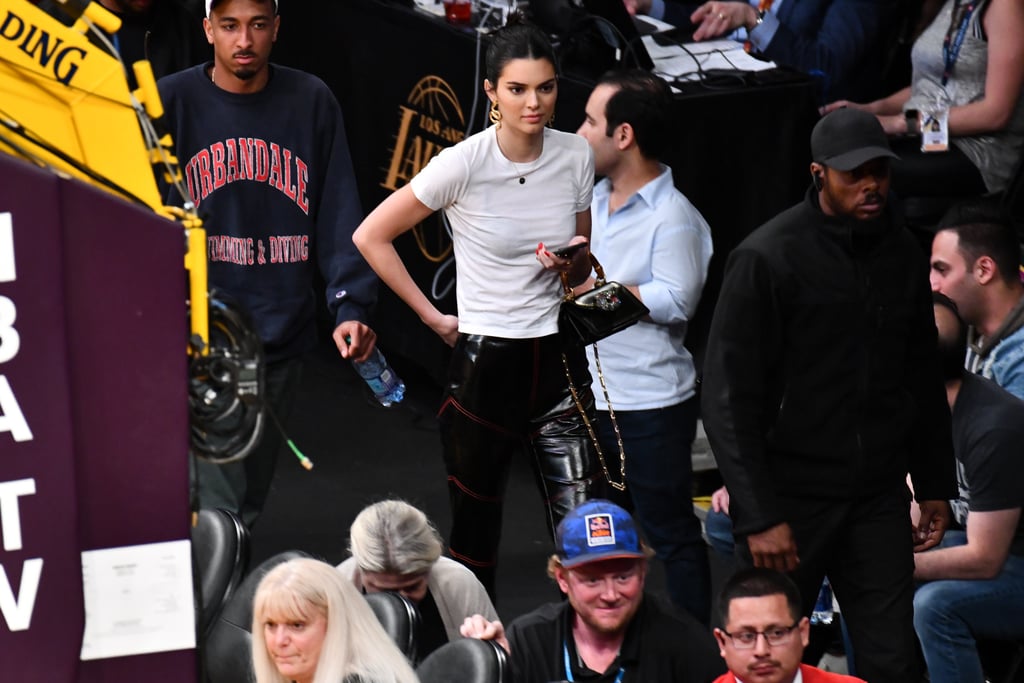 Kendall Jenner Gold Dragon Earrings and Yeezy Shoes 2019