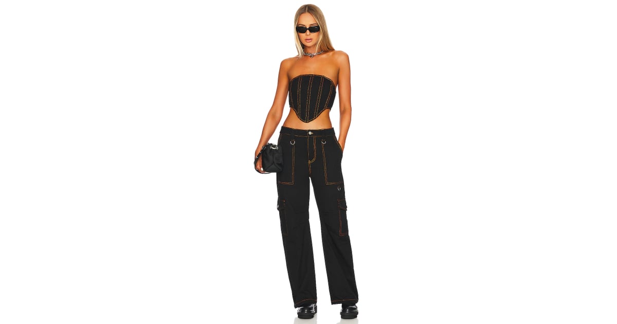 BY.DYLN Jodie Corset Top in Black ($69) and BY.DYLN Ella Pants