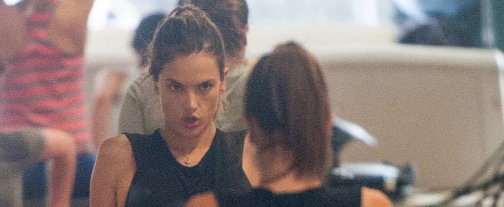 Alessandra Ambrosio Doing Pilates