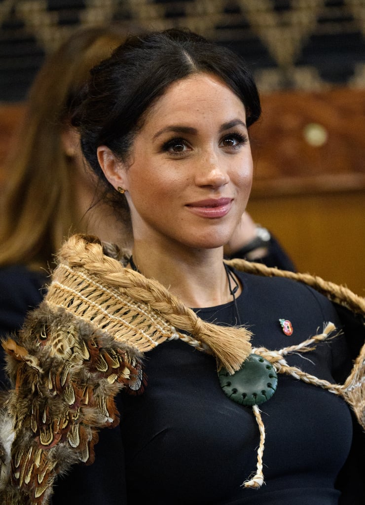 Meghan Markle Wearing a Korowai in New Zealand Oct 2018