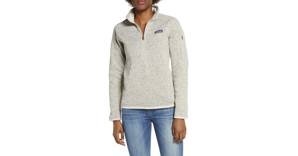 fuzzy sweater quarter zip