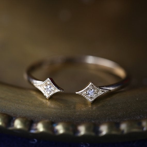 Double Diamond Star Ring