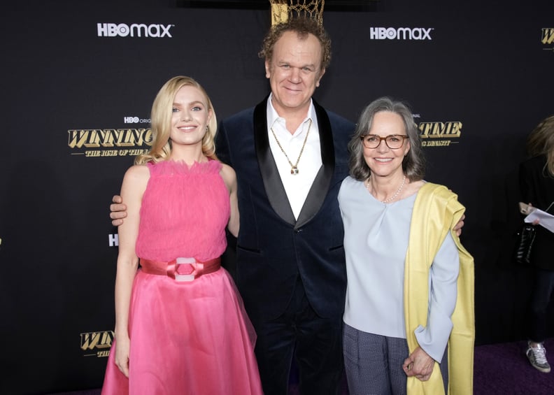 Hadley Robinson, John C. Reilly, and Sally Field at the premiere of Winning Time