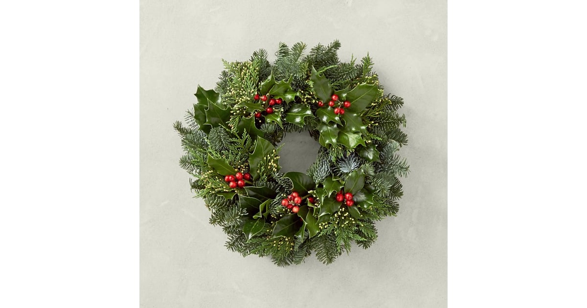 Williams Sonoma Noble Green Holly Wreath The Best Holiday Wreaths