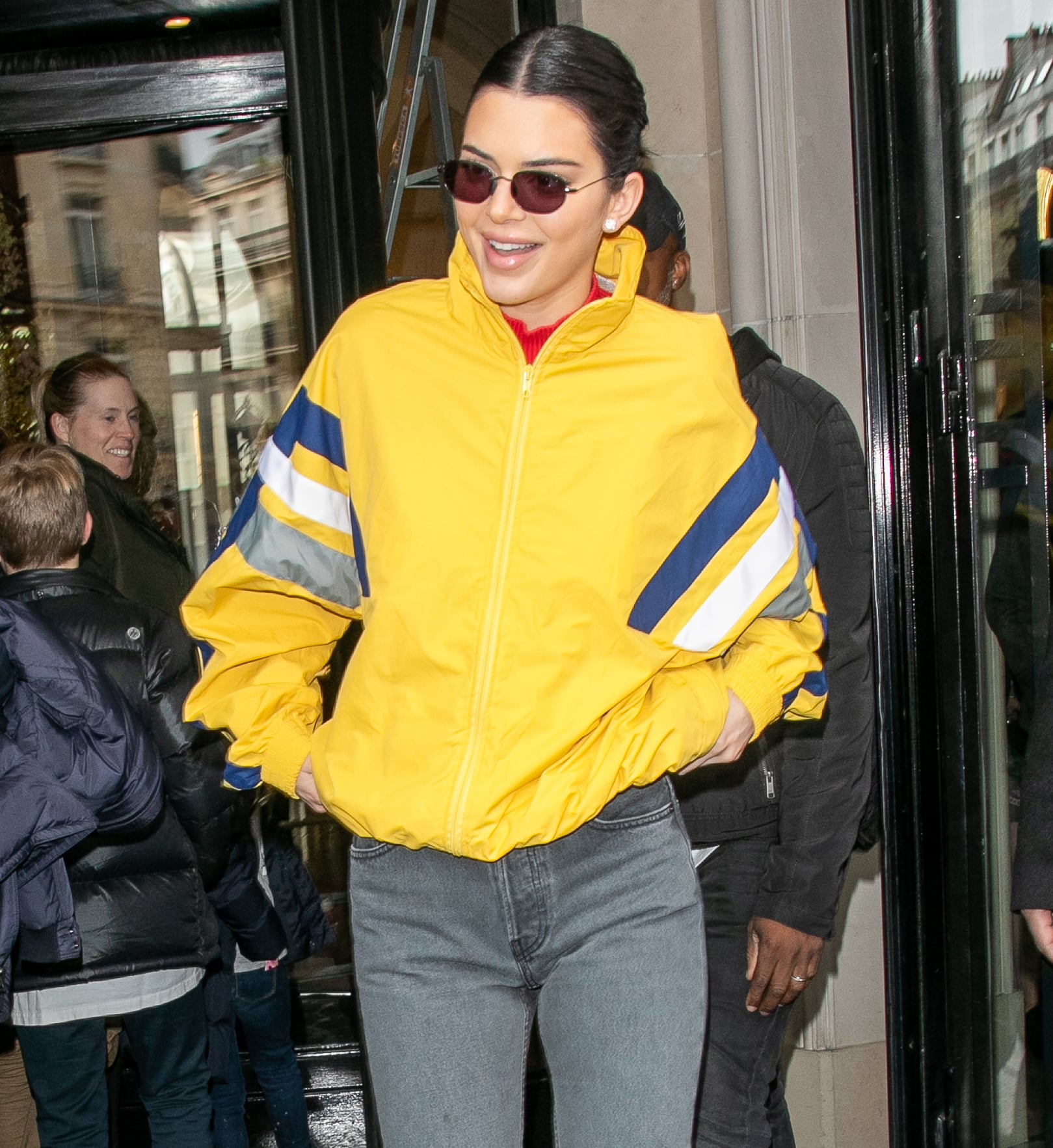 Cropped Leather Jacket in Yellow - Balenciaga