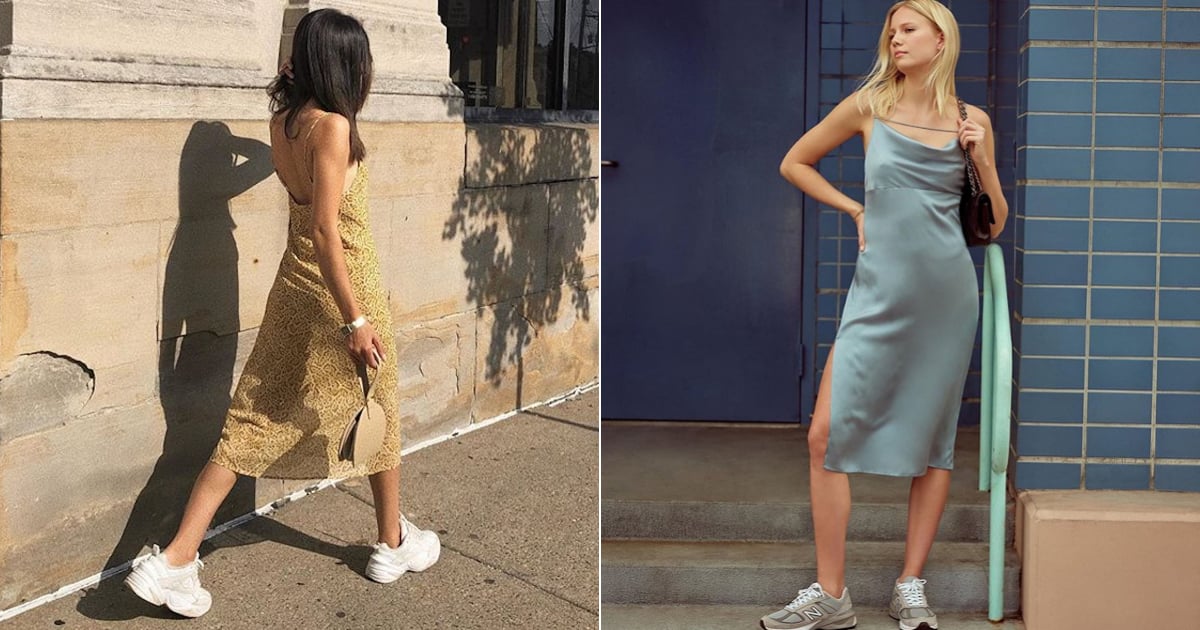 How to Wear a Slip Dress and Sneakers 