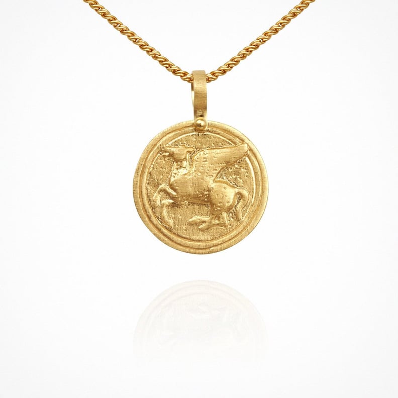 Temple of the Sun Pegasus Coin Necklace Gold